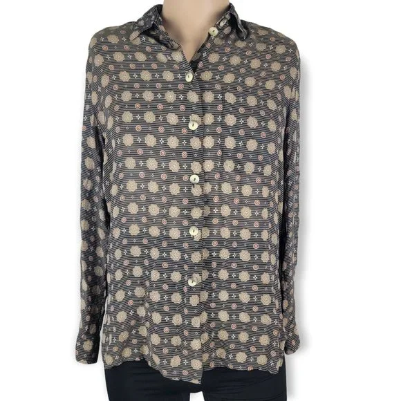 Vintage 70s Glaser Micro Woven Long Sleeve Button Up Shirt - Picture 1 of 8